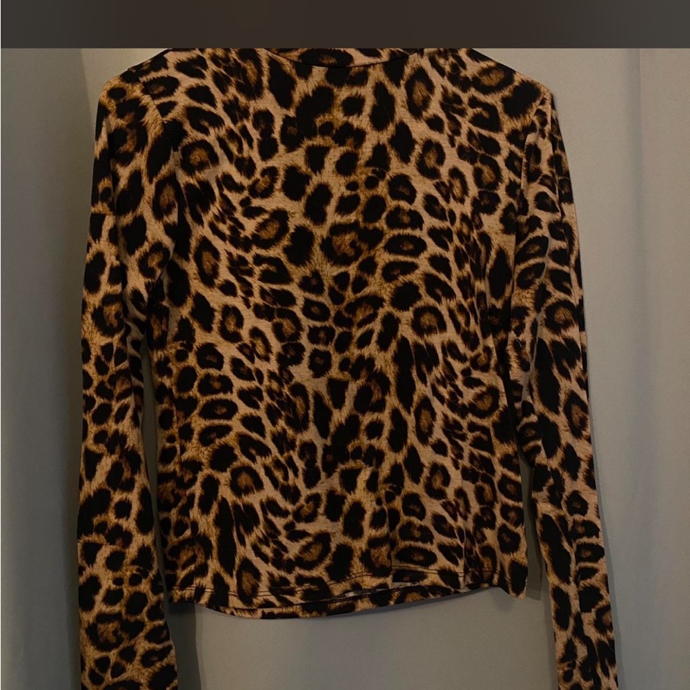 Forever 21 Leopard Print Turtleneck Sweater - Tan & Black